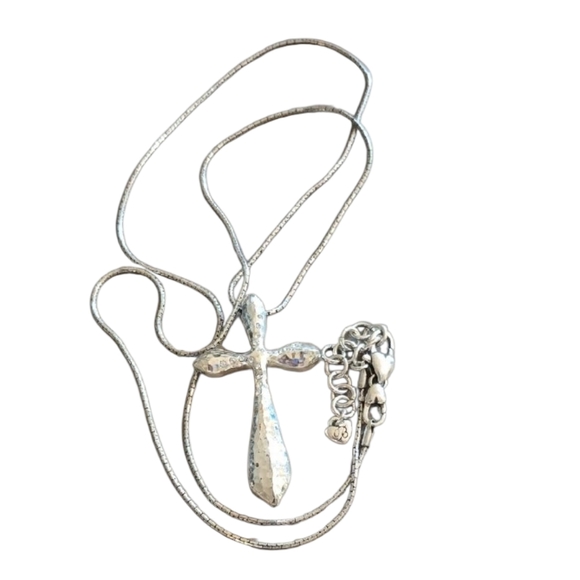 Brighton Silver Cross Pendant With Crystals Necklace - Picture 1 of 8
